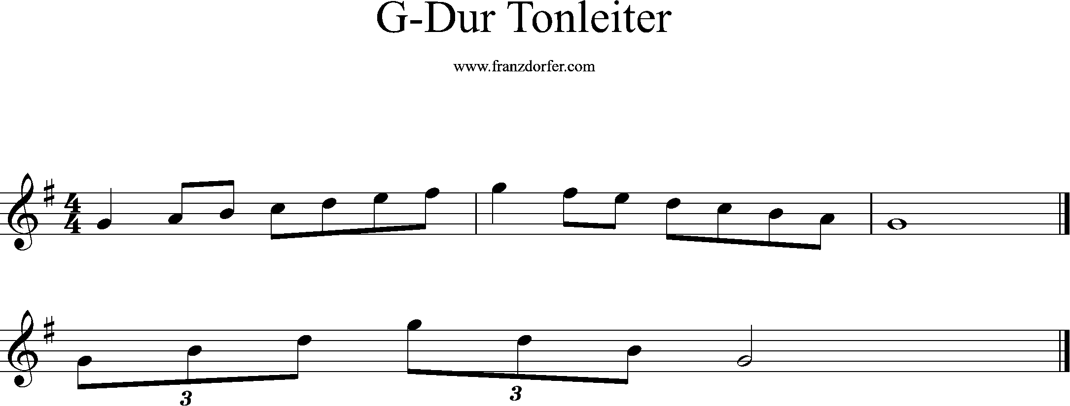 G-Dur Tonleiter, g1-g2